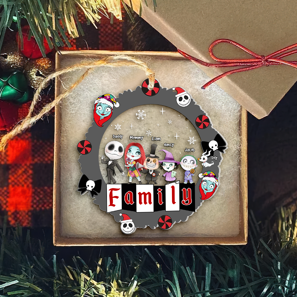 Personalized Gift For Family Ornament, Horror Christmas Family - Holiday Tree Decoration Gift