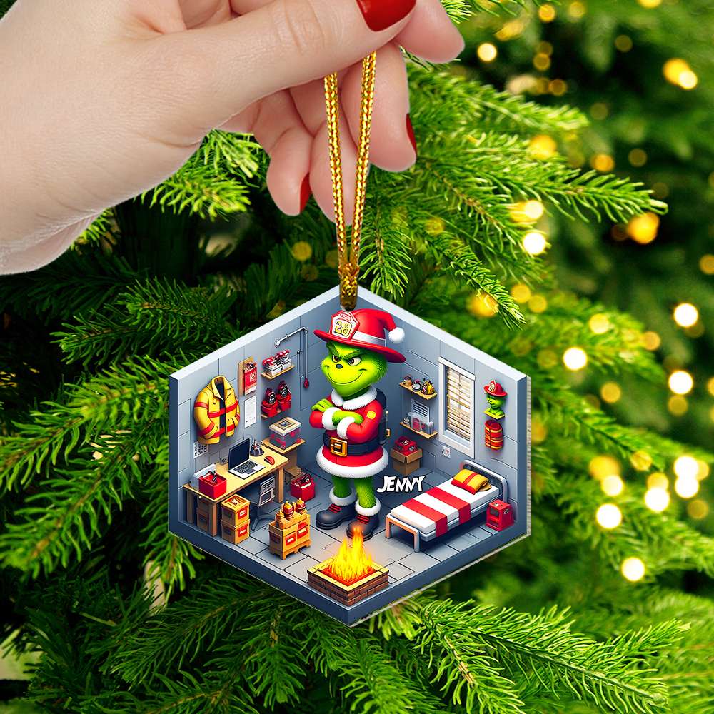 Personalized Gift For Firefighter Christmas Ornament - Holiday Tree Decoration Gift