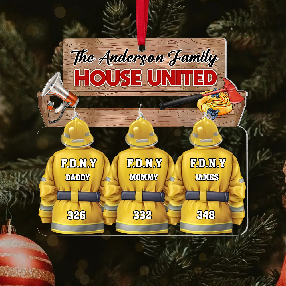 Personalized Gift For Firefighter Family Christmas Ornament - Fun Holiday Ornament Gift Personalized Gift For Firefighter Family Christmas Ornament - Fun Holiday Ornament Gift