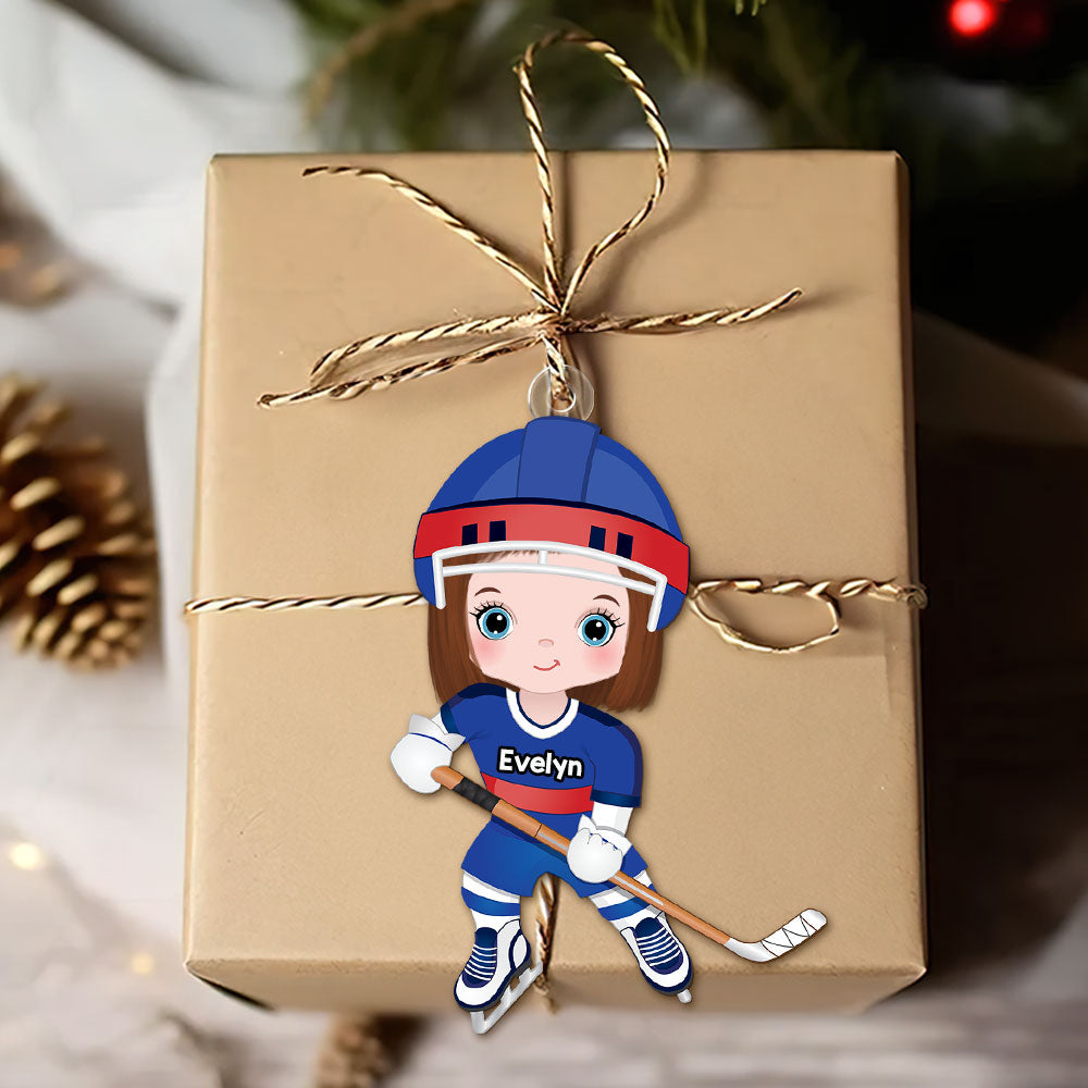 Personalized Gift For Hockey Lover Ornament Ice Hockey Player - Holiday Season Gift Idea