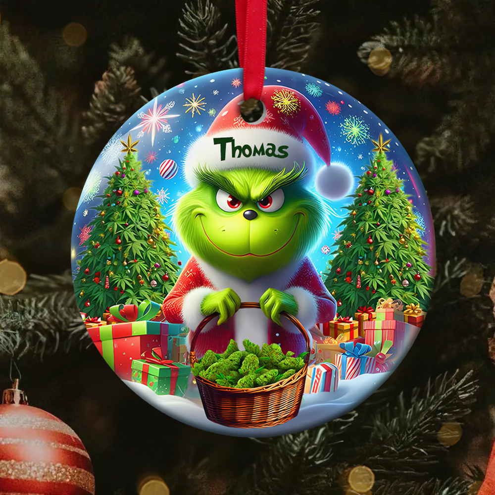 Personalized Gift for Weed Lover Christmas 420 Ornament - Funny Christmas Ornament Gift