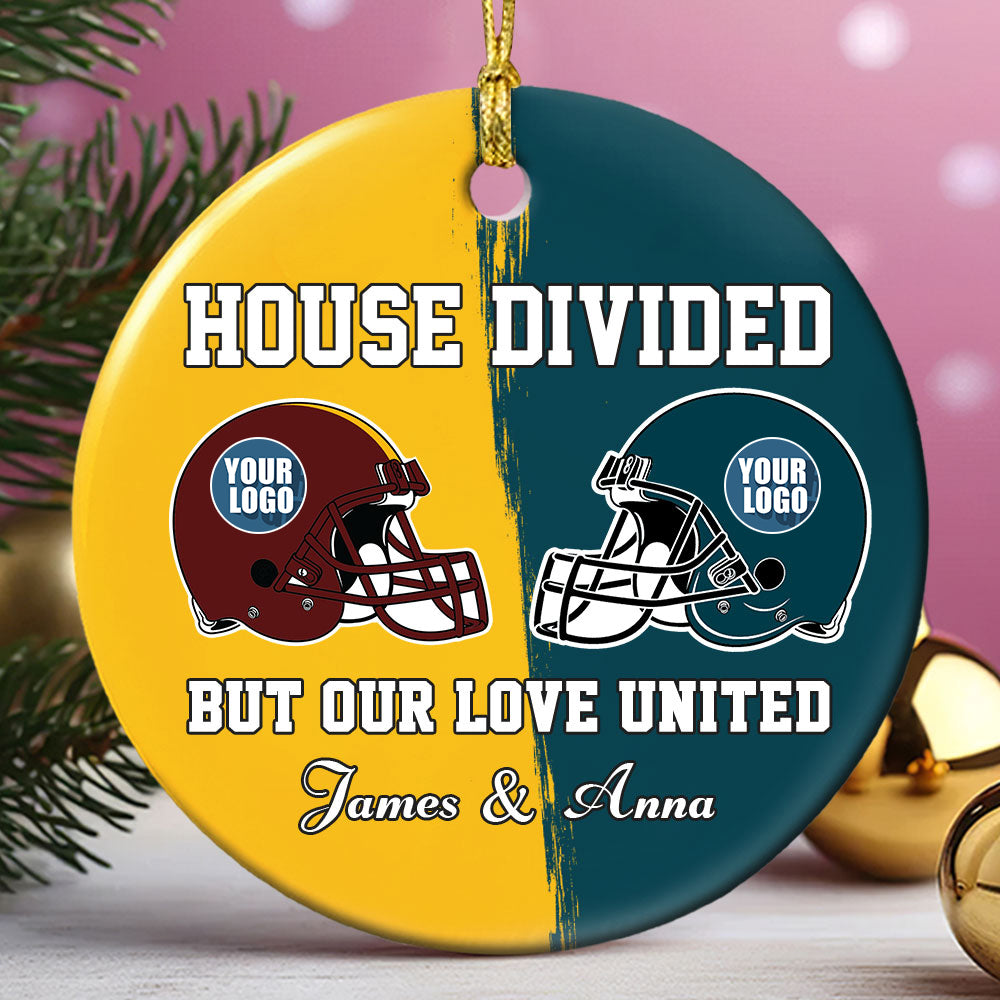 Personalized Gifts For American Football Lovers Couple Christmas Ornament - Holiday Season Gift Idea Personalized Gifts For American Football Lovers Couple Christmas Ornament - Holiday Season Gift Idea