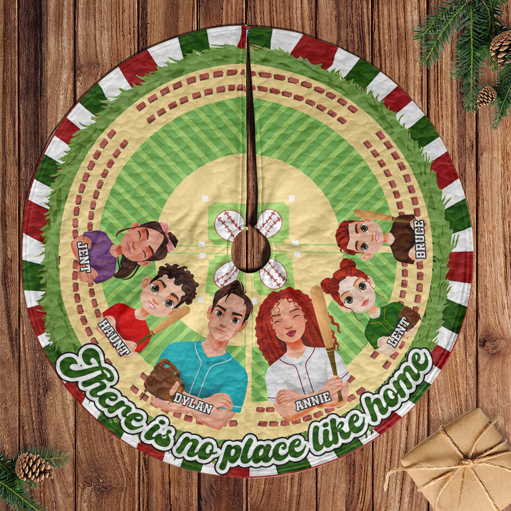 Personalized Gifts For Baseball Family Quilted Tree Skirt, No Place Like Home - Best Inappropriate Christmas Gifts