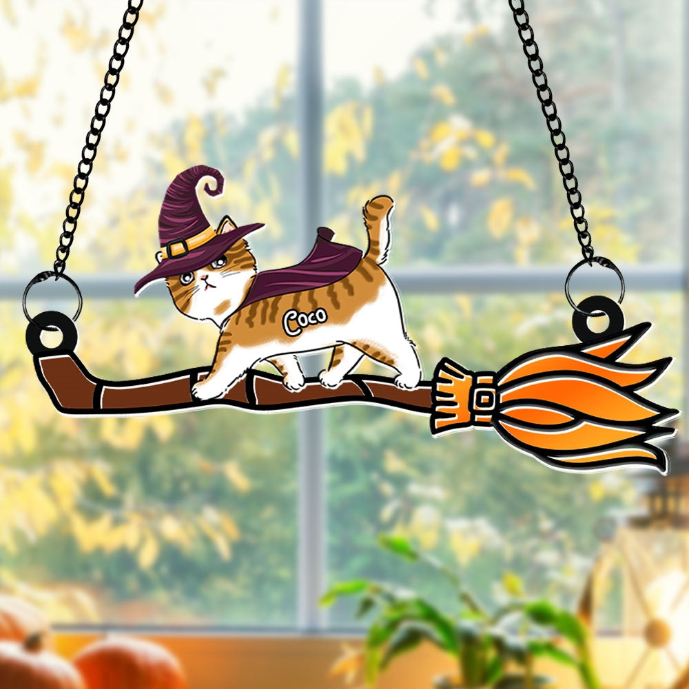 Personalized Gifts For Cat Lovers Suncatcher Ornament, Halloween Walking Cat - Cute Christmas Tree Gift Idea Personalized Gifts For Cat Lovers Suncatcher Ornament, Halloween Walking Cat - Cute Christmas Tree Gift Idea