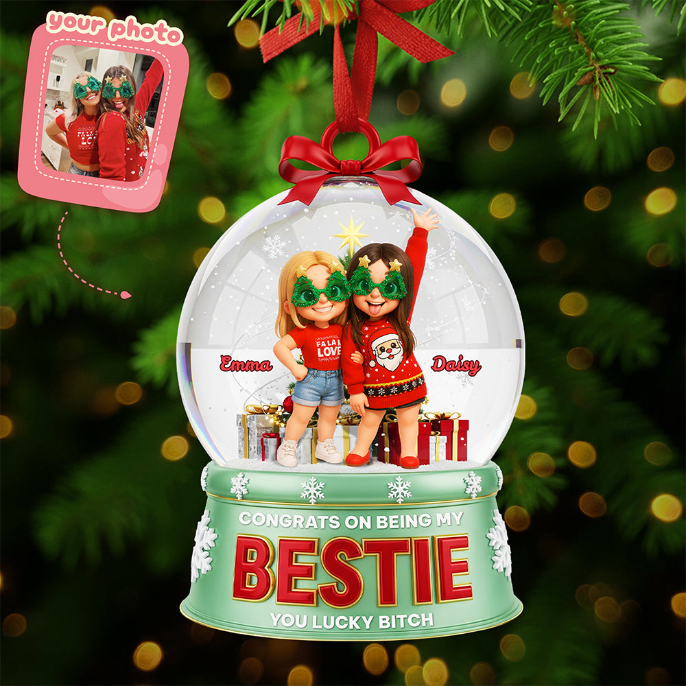 Personalized Gifts For Christmas, Bestie Custom Photo Acrylic Ornament - Holiday Season Gift Idea