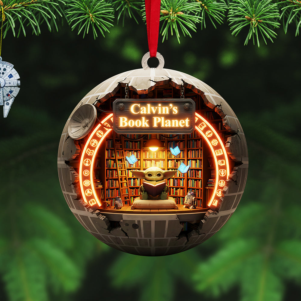 Personalized Gifts For Christmas, Book Planet Acrylic Ornament - Family Christmas Ornament Gift