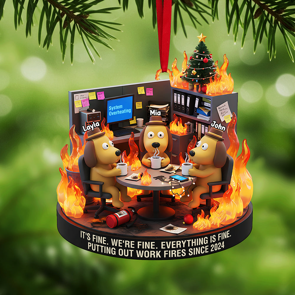 Personalized Gifts For Christmas, Coworker Dog Meme Acrylic Ornament - Holiday Tree Decoration Gift