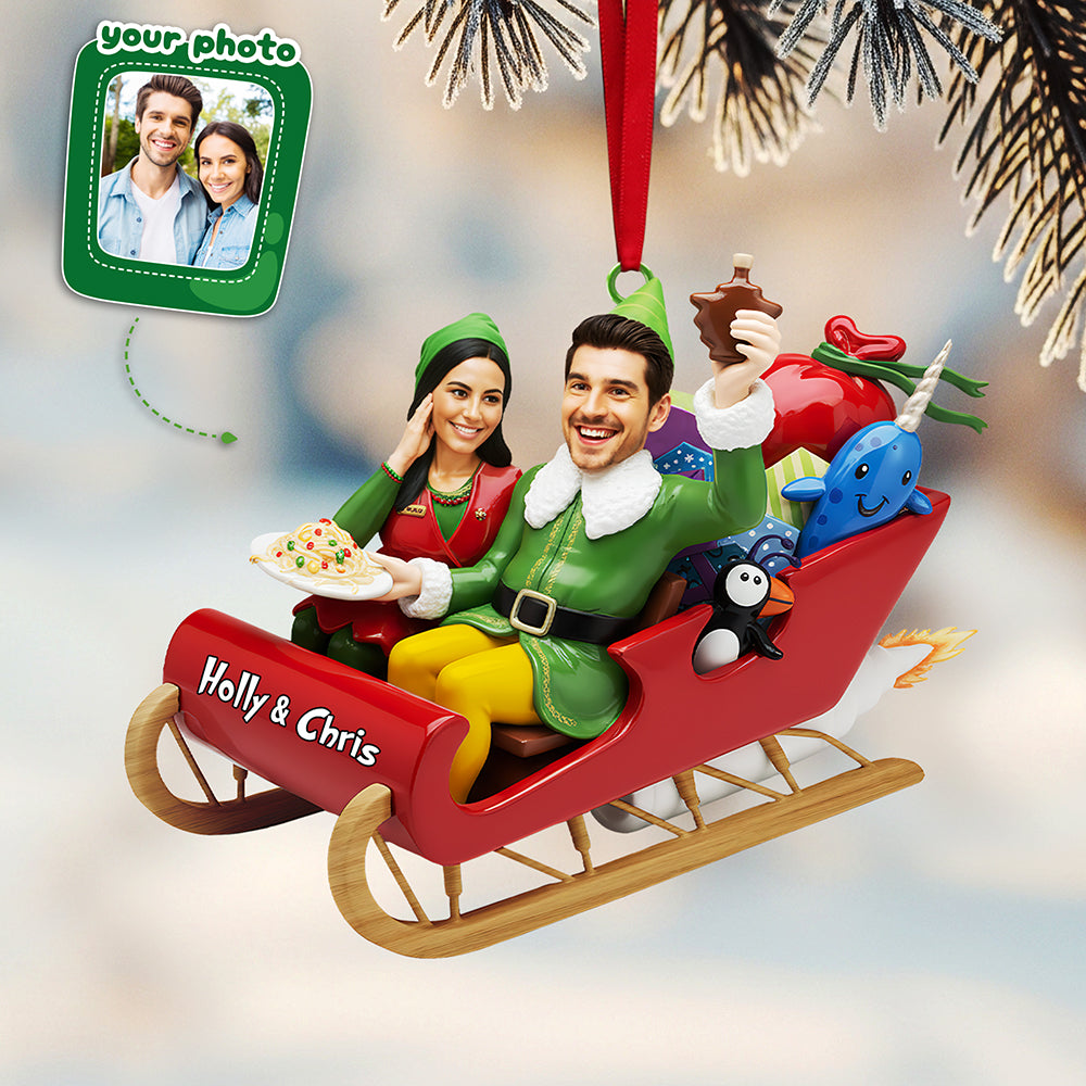 Personalized Gifts For Christmas, Custom Photo Couple Acrylic Ornament - Family Christmas Ornament Gift