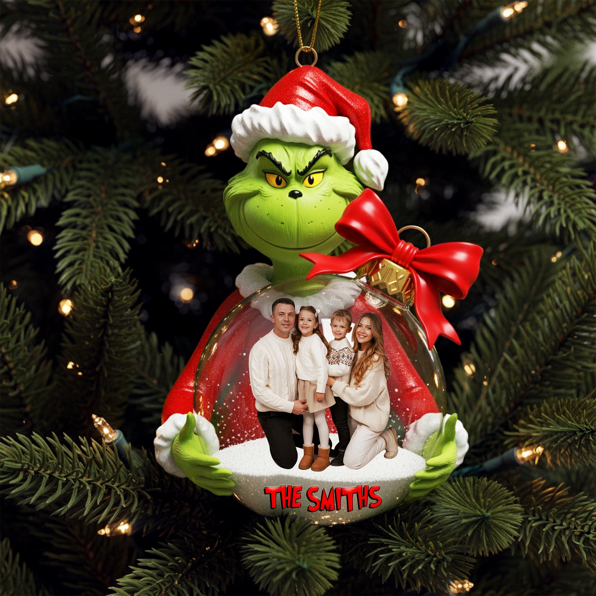 Personalized Gifts For Christmas, Family Custom Photo Acrylic Ornament - Festive Holiday Keepsake Gift
