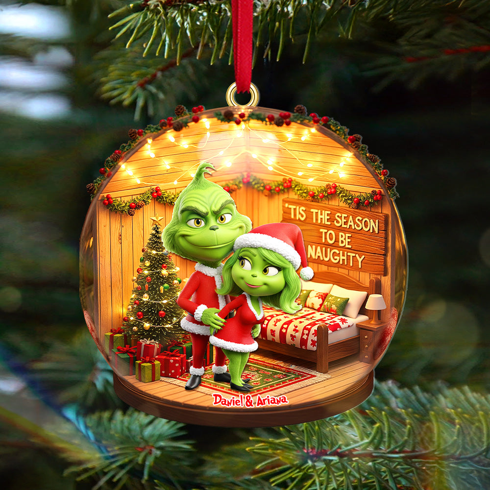 Personalized Gifts For Christmas, Naughty Couple Miniature Room Custom Shape Acrylic Ornament - Holiday Tree Decoration Gift Personalized Gifts For Christmas, Naughty Couple Miniature Room Custom Shape Acrylic Ornament - Holiday Tree Decoration Gift