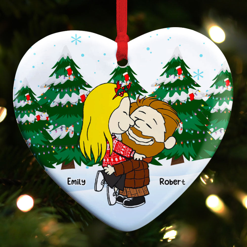 Personalized Gifts For Couple Ceramic Ornament - Holiday Tree Decoration Gift