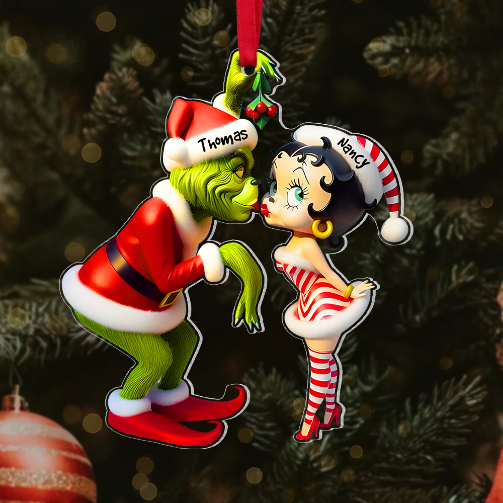 Personalized Gifts For Couple Christmas Ornament Kiss Under The Mistletoe - Christmas Ornament Gift Idea