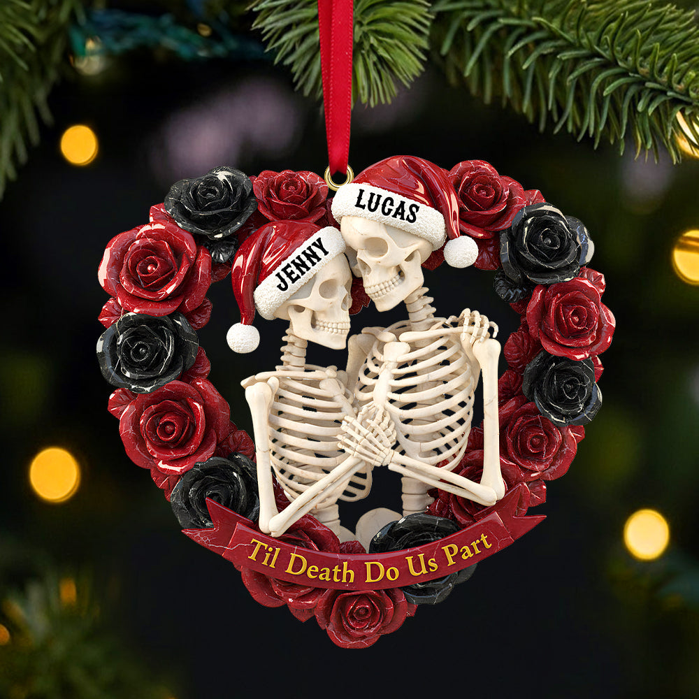 Personalized Gifts For Couple Christmas Skull Couple Ornament - Holiday Season Gift Idea