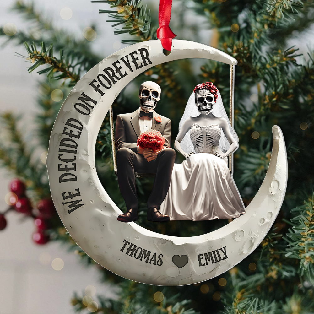 Personalized Gifts For Couple Christmas Skull Couple Ornament - Xmas Home Decoration Gift
