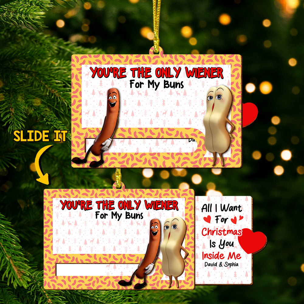 Personalized Gifts For Couple Christmas Wooden Slider Ornament - Xmas Ornament Gift