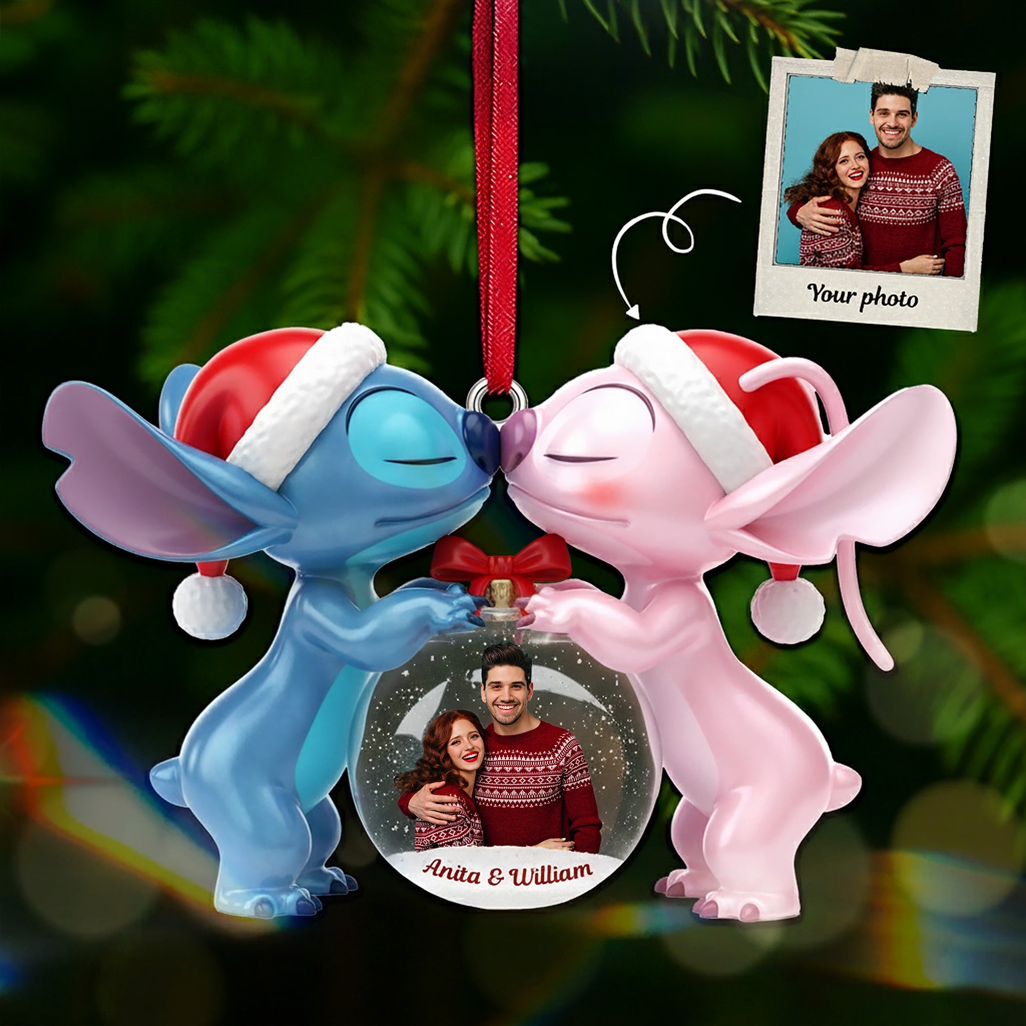 Personalized Gifts For Couple Custom Photo Christmas Ornament - Funny Christmas Ornament Gift