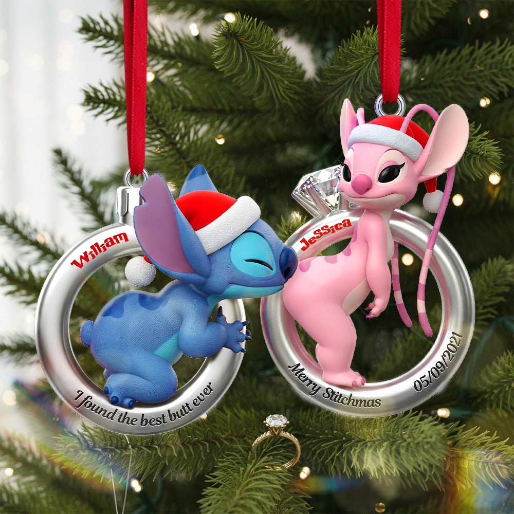 Personalized Gifts For Couple, Little Monster Christmas Rings Acrylic Ornament - Xmas Home Decoration Gift