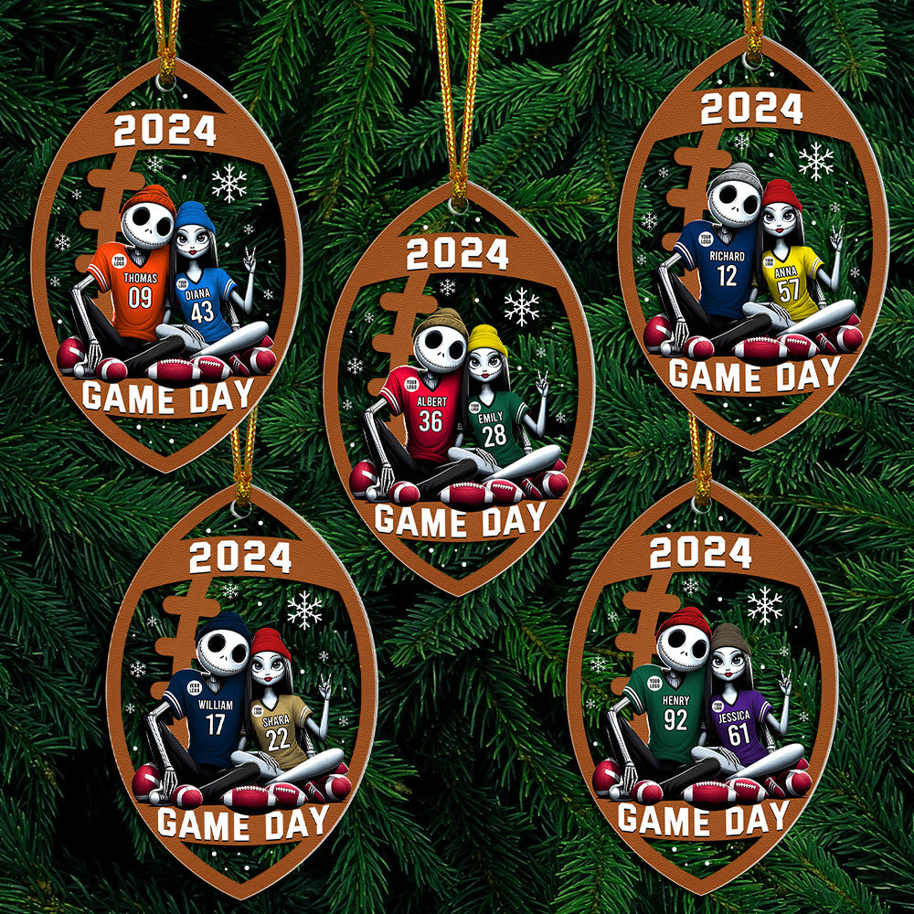 Personalized Gifts For Couple Love Football Acrylic Ornament - Holiday Tree Decoration Gift