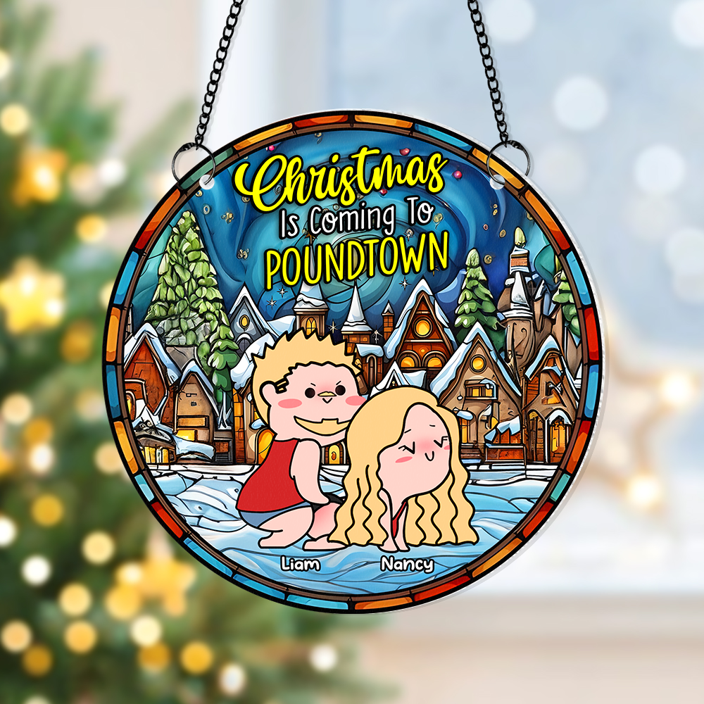 Personalized Gifts For Couple Suncatcher Ornament - Christmas Ornament Gift Idea