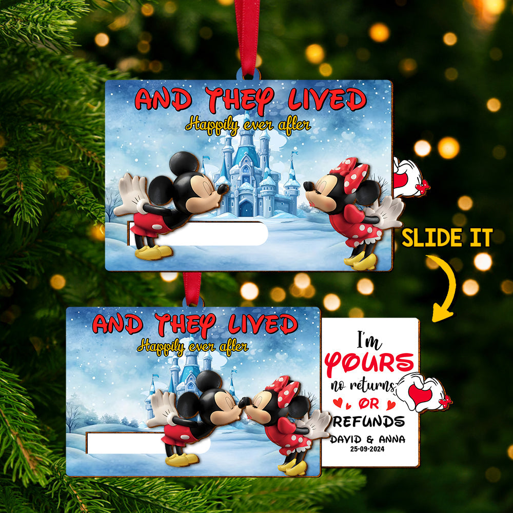 Personalized Gifts For Couple Wooden Slider Ornament - Xmas Home Decoration Gift