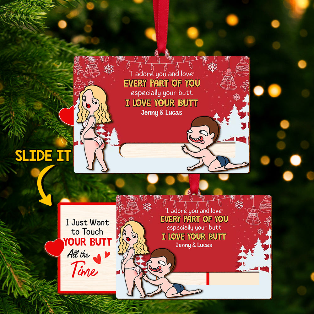 Personalized Gifts For Couple Wooden Slider Ornament - Xmas Ornament Gift