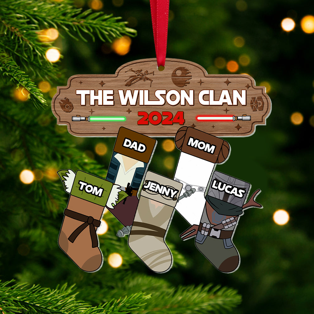 Personalized Gifts For Family Christmas Galaxy Socks Stocking Ornament - Funny Christmas Ornament Gift