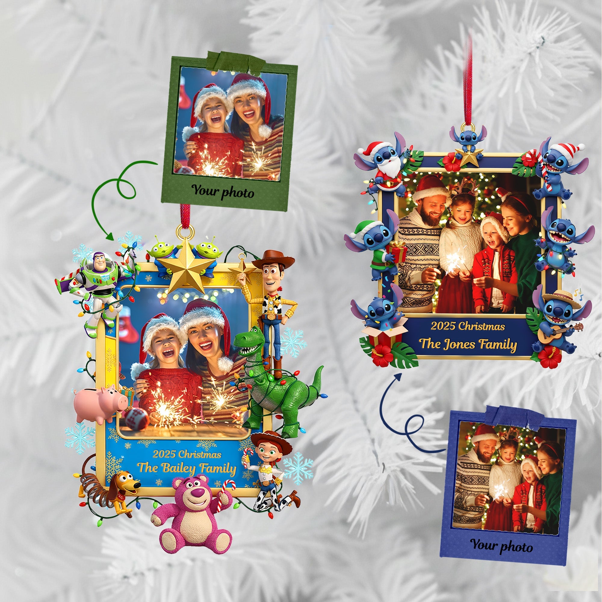 Personalized Gifts For Family - Custom Photo Christmas Acrylic Ornament - Family Christmas Ornament Gift