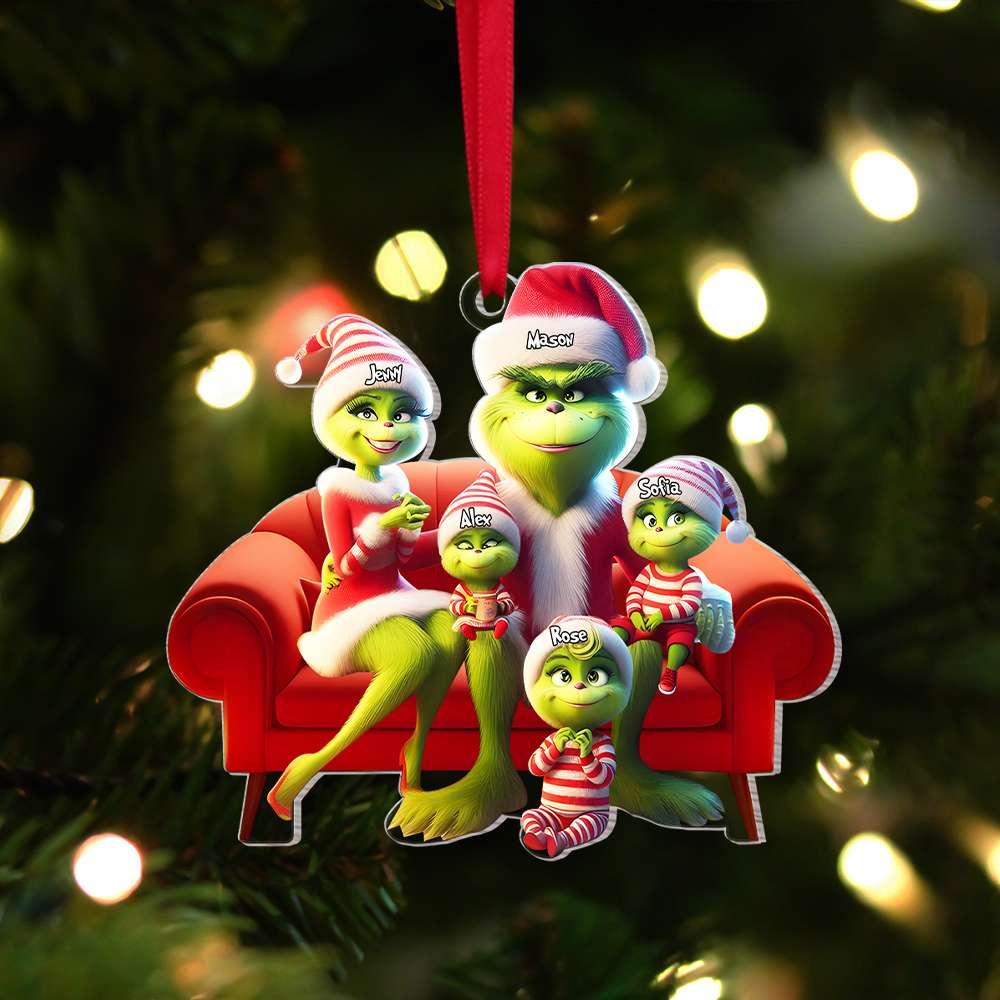 Personalized Gifts For Family, Green Monsters Christmas Acrylic Ornament - Funny Christmas Ornament Gift Personalized Gifts For Family, Green Monsters Christmas Acrylic Ornament - Funny Christmas Ornament Gift