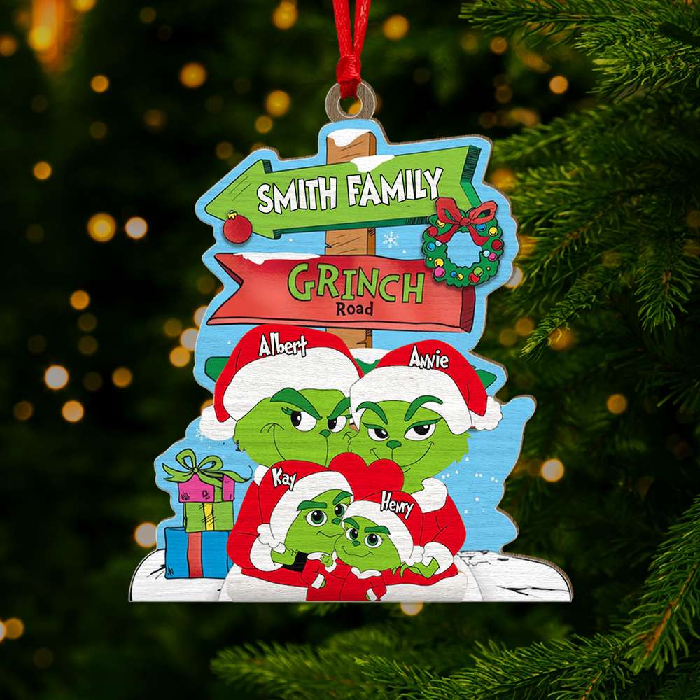 Personalized Gifts For Family, Green Monsters Family Wood Ornament Christmas - Xmas Home Decoration Gift Personalized Gifts For Family, Green Monsters Family Wood Ornament Christmas - Xmas Home Decoration Gift