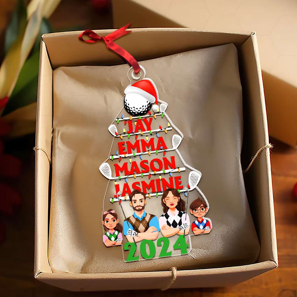 Personalized Gifts For Family Love Golf Acrylic Ornament Christmas - Fun Holiday Ornament Gift