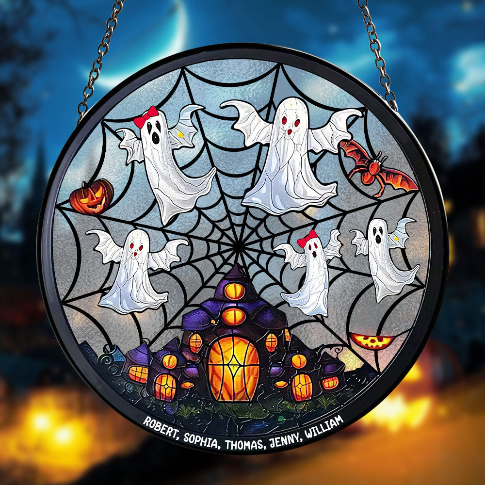Personalized Gifts for Family Stained Glass Boo Family Halloween - Xmas Home Decoration Gift