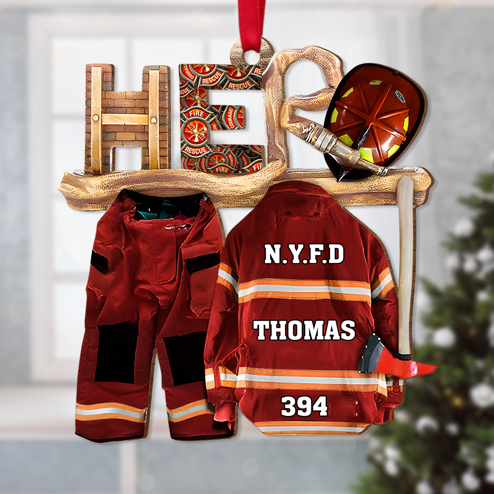 Personalized Gifts For Firefighter Christmas Ornament Firefighter Uniform - Fun Holiday Ornament Gift Personalized Gifts For Firefighter Christmas Ornament Firefighter Uniform - Fun Holiday Ornament Gift
