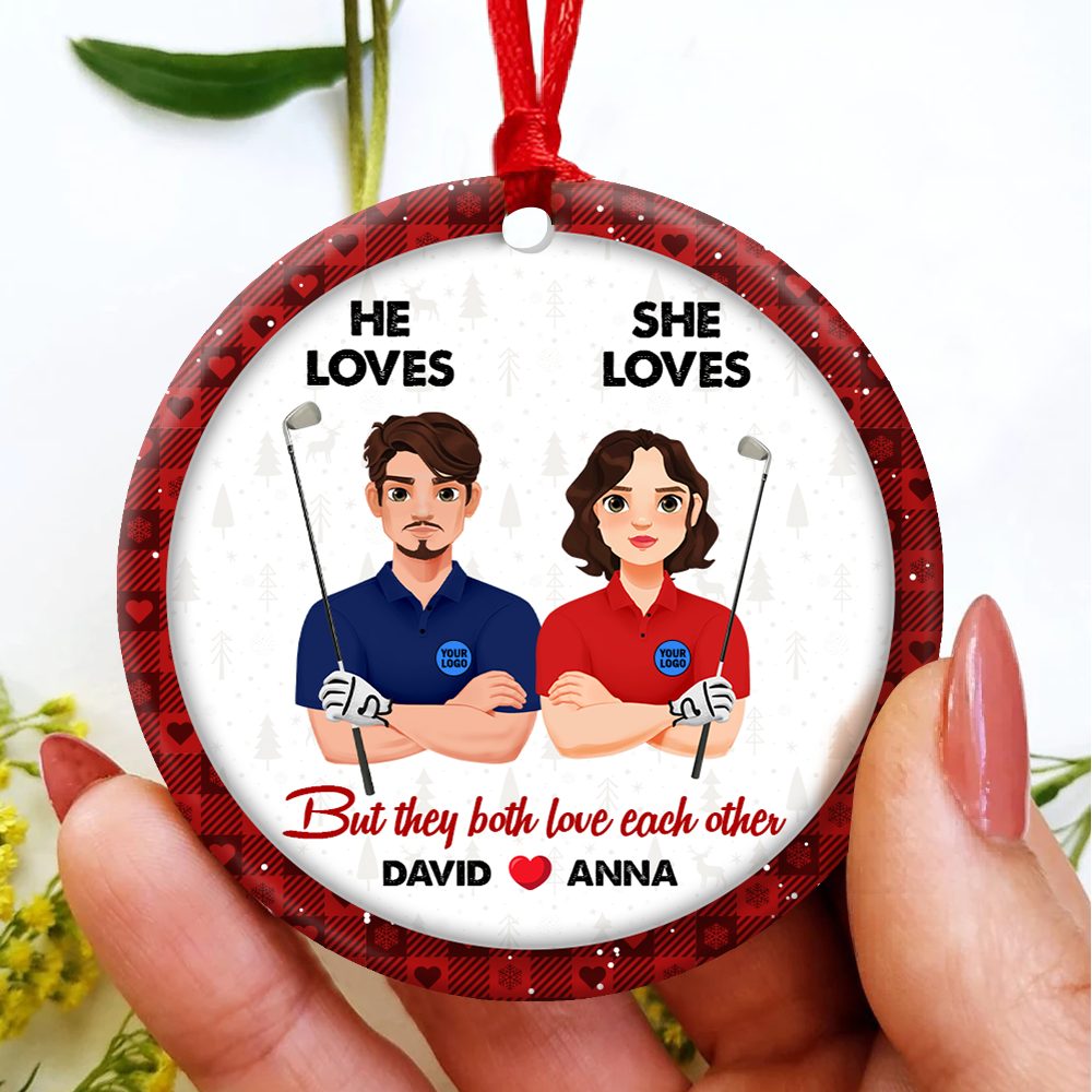 Personalized Gifts For Golf Lovers Couple Christmas Ornament - Festive Holiday Keepsake Gift