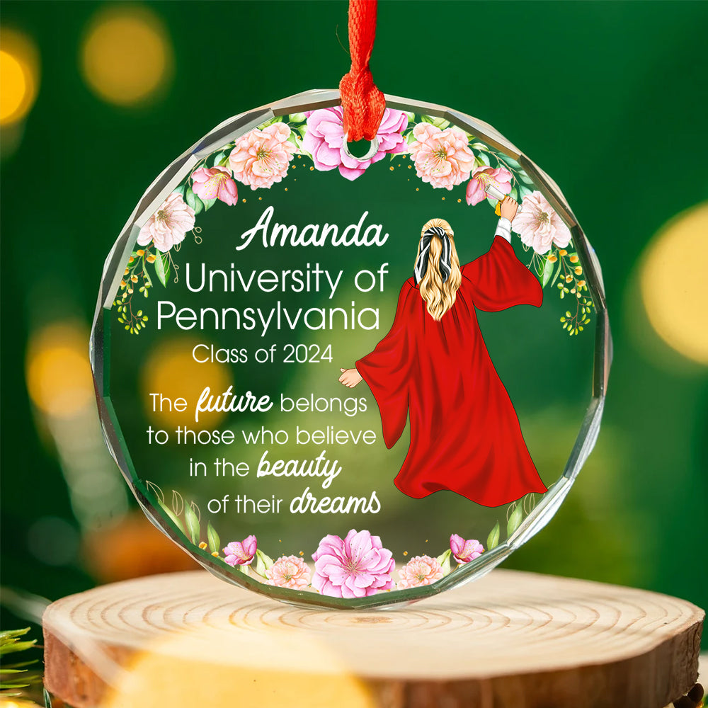 Personalized Gifts For Graduate Crystal Ornament - Cute Christmas Tree Gift Idea Personalized Gifts For Graduate Crystal Ornament - Cute Christmas Tree Gift Idea