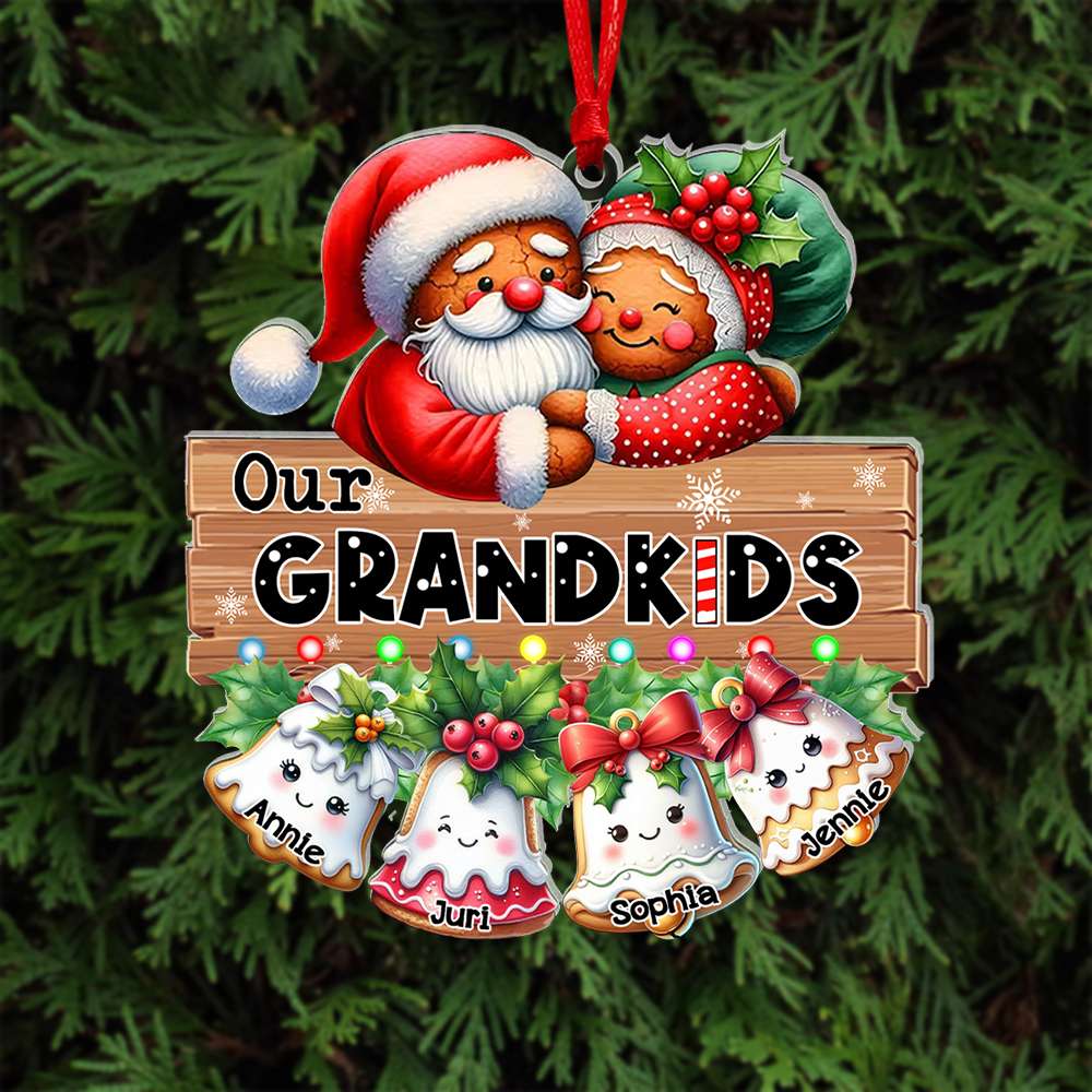 Personalized Gifts For Grandparents Gingerbread Christmas Acrylic Ornament - Fun Holiday Ornament Gift