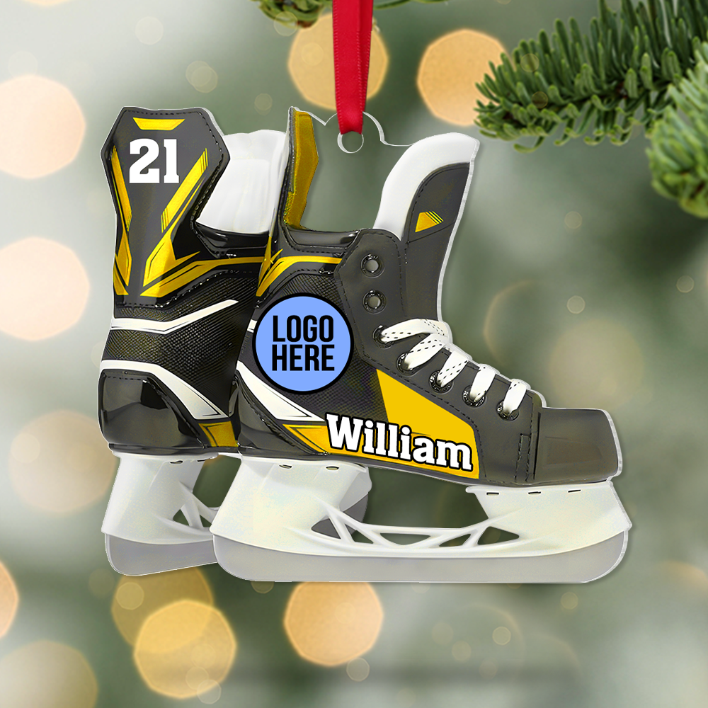 Personalized Gifts For Ice Hockey Players Christmas Ice Skates Ornament - Christmas Ornament Gift Idea