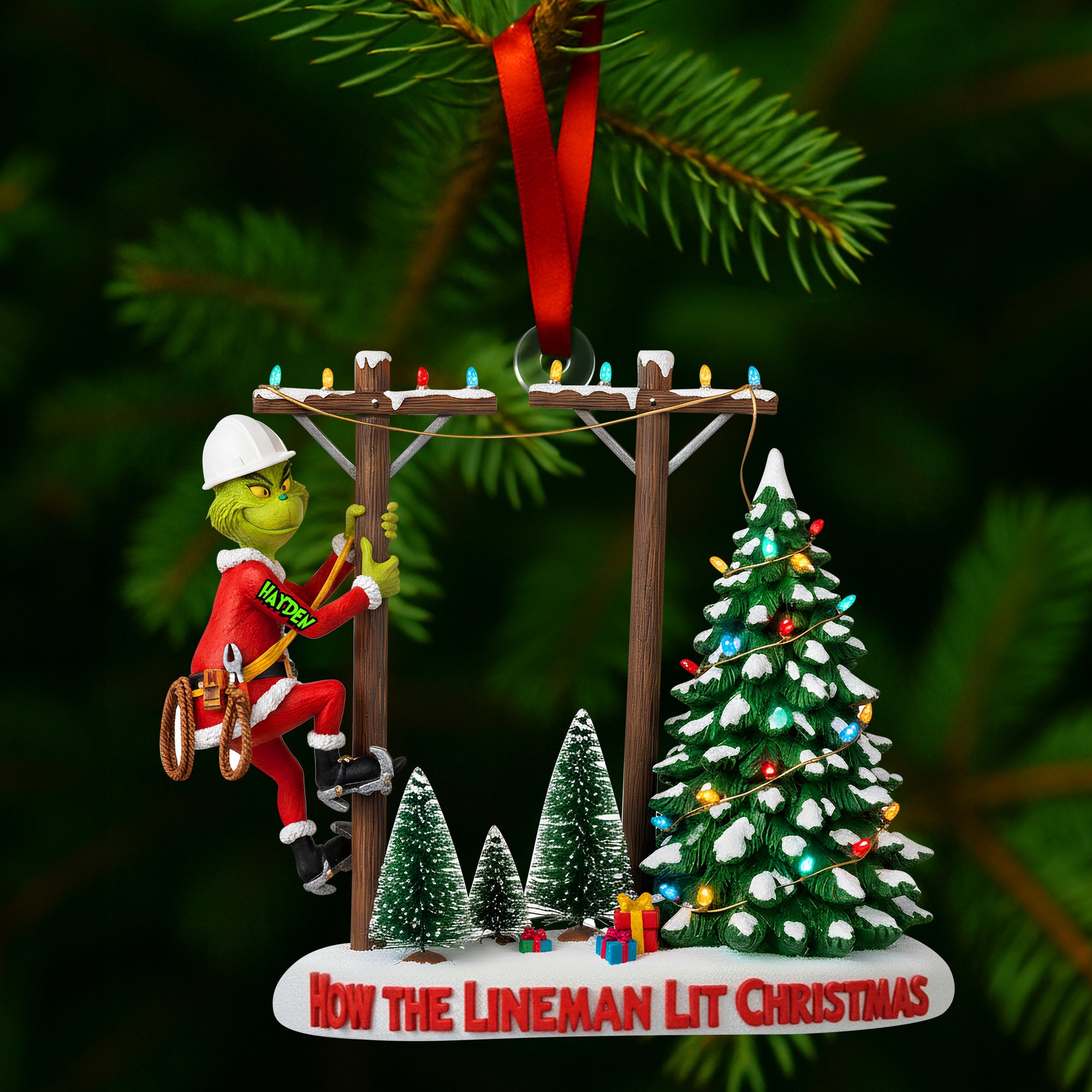 Personalized Gifts For Lineman Christmas Acrylic Ornament - Holiday Season Gift Idea Personalized Gifts For Lineman Christmas Acrylic Ornament - Holiday Season Gift Idea