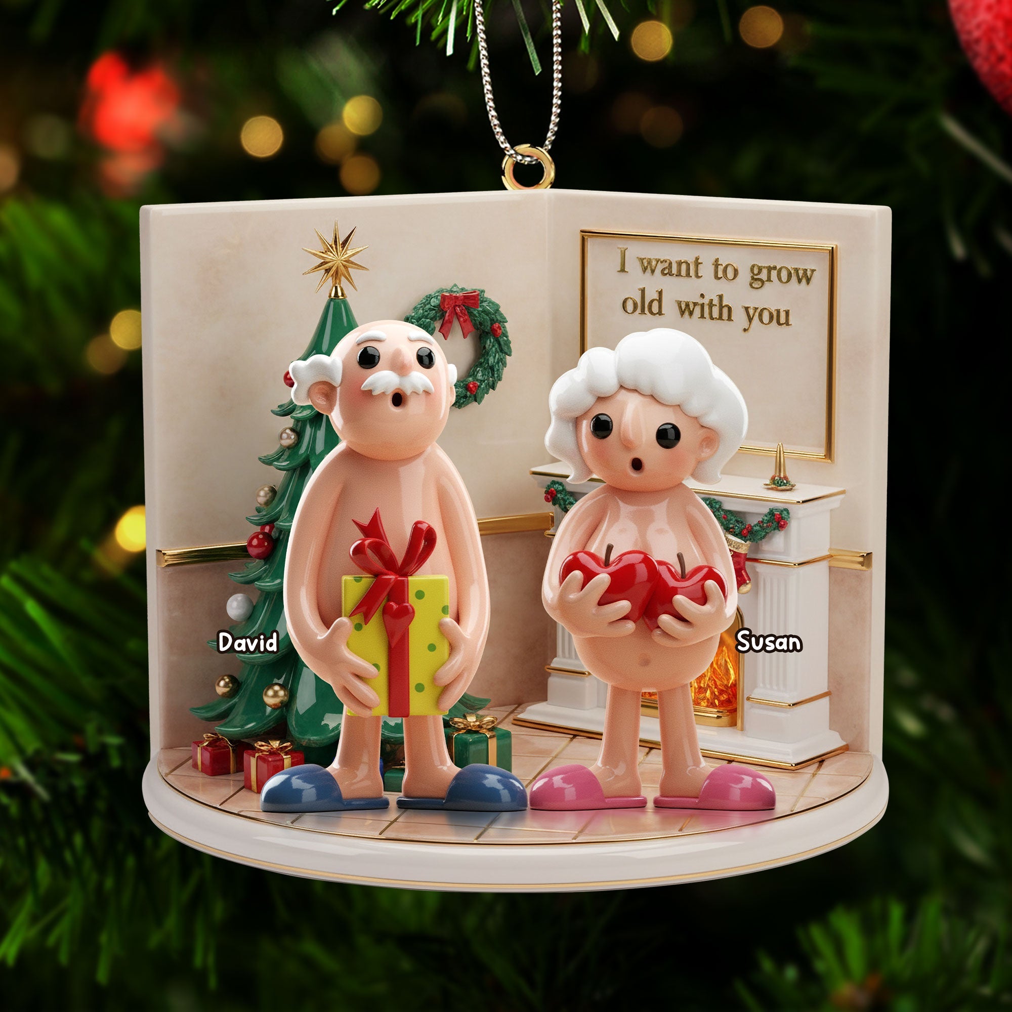 Personalized Gifts For Old Couple Christmas Ornament - Christmas Ornament Gift Idea