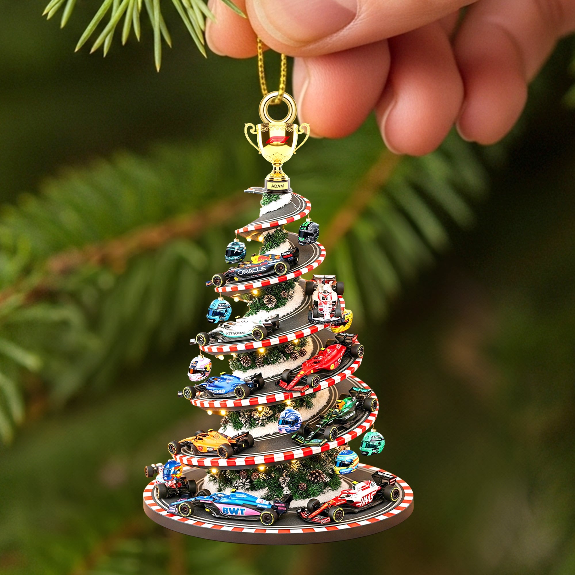 Personalized Gifts For Racing Cars Lovers Christmas Acrylic Ornament - Cute Christmas Tree Gift Idea