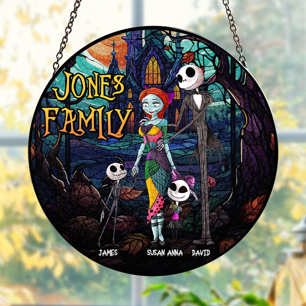 Personalized Gifts For Scary Family Suncatcher Ornament - Xmas Home Decoration Gift