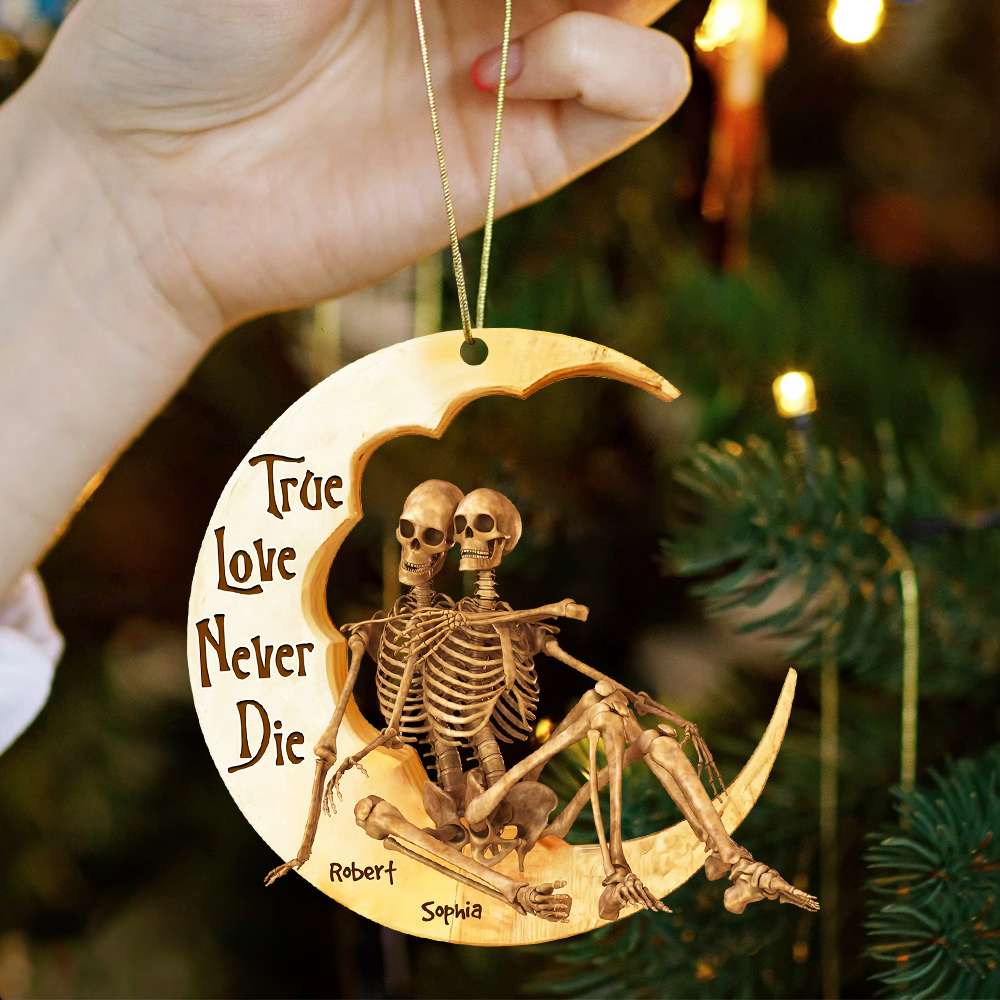 Personalized Gifts For Skull Couple Christmas Ornament - Holiday Tree Decoration Gift
