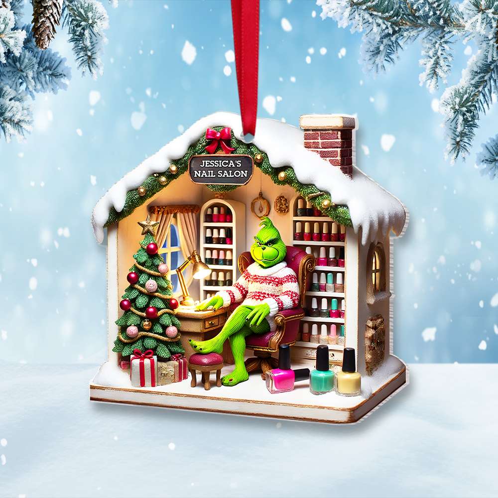 Personalized Gifts Nail Salon Green Monster Acrylic Ornament - Xmas Home Decoration Gift