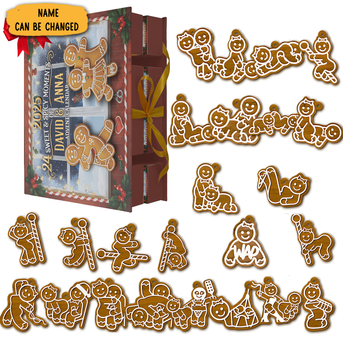 Personalized Gingerbread Advent Calendar 24 Day Advent Calendar Gingerbread Lover Xmas Gifts