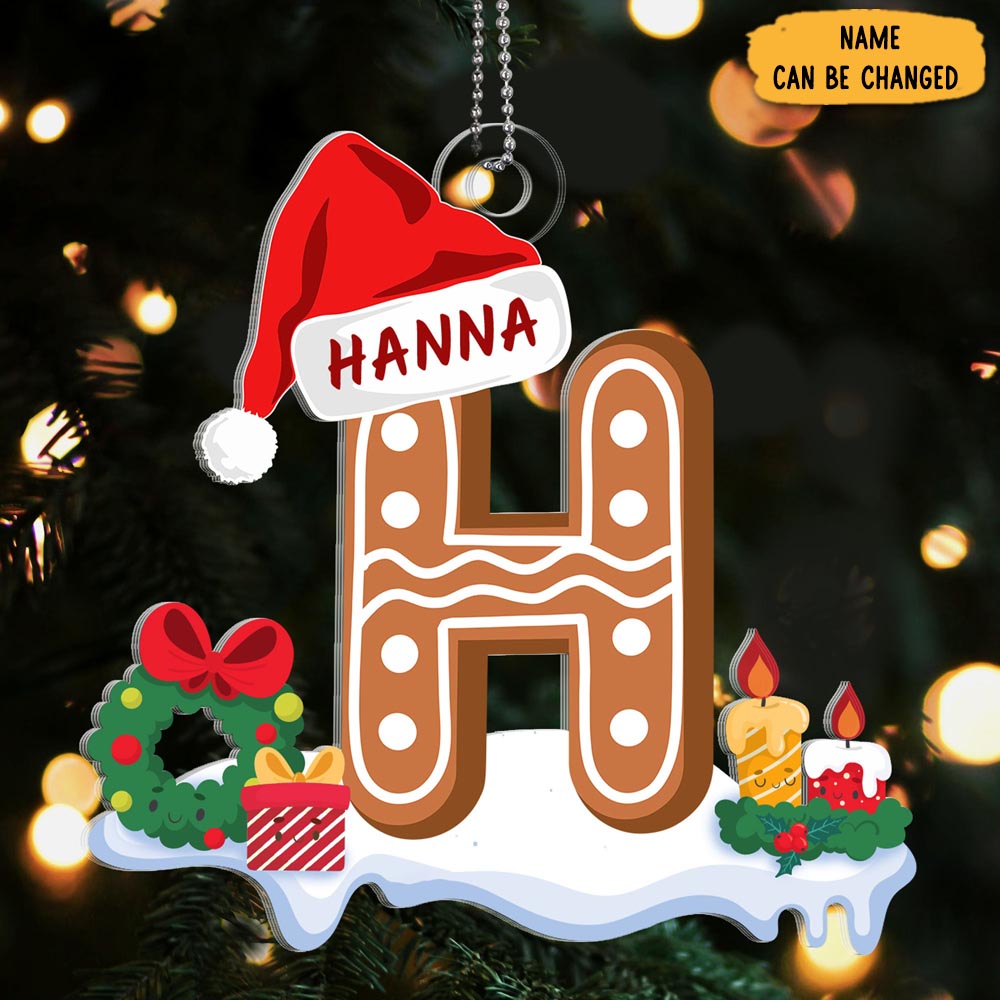 Personalized Gingerbread Cookie Letter Christmas Ornament Funny Secret Santa Gifts