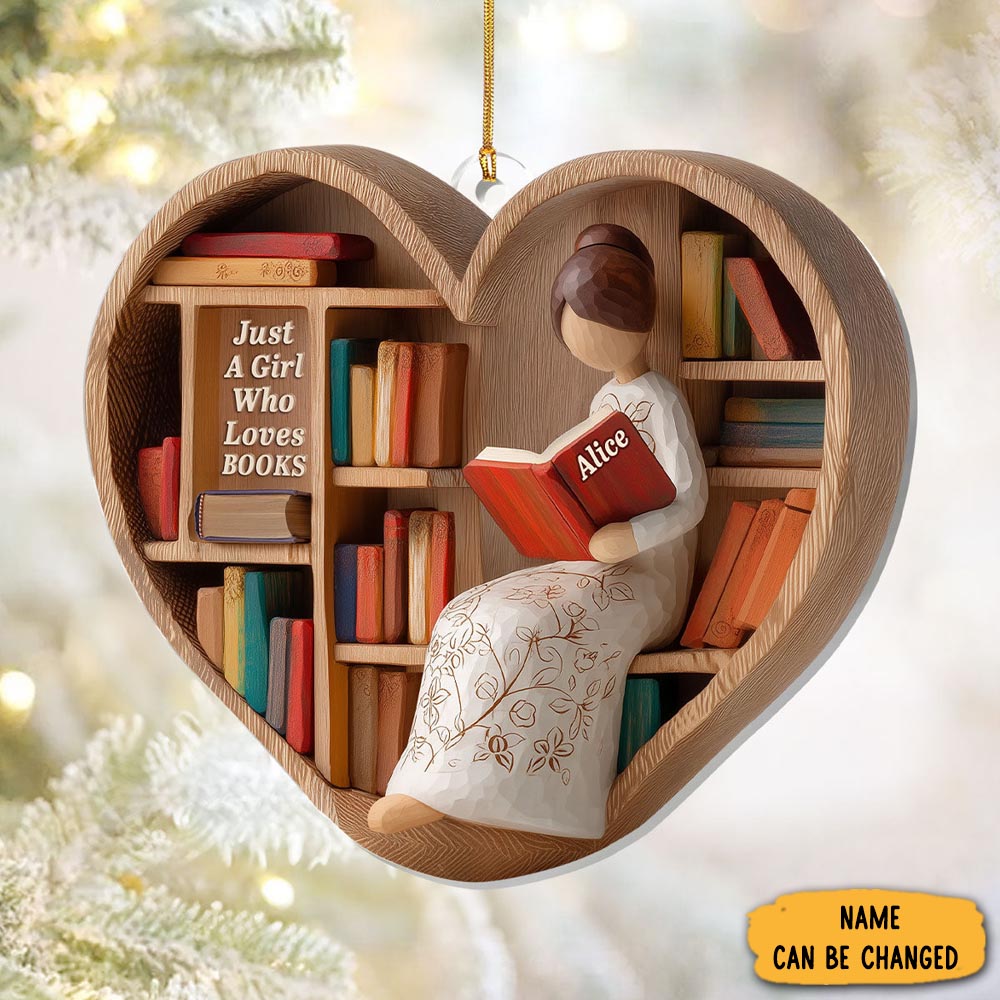 Personalized Girl Reads Book Christmas Ornament Xmas Tree Decor Cool Christmas Gifts
