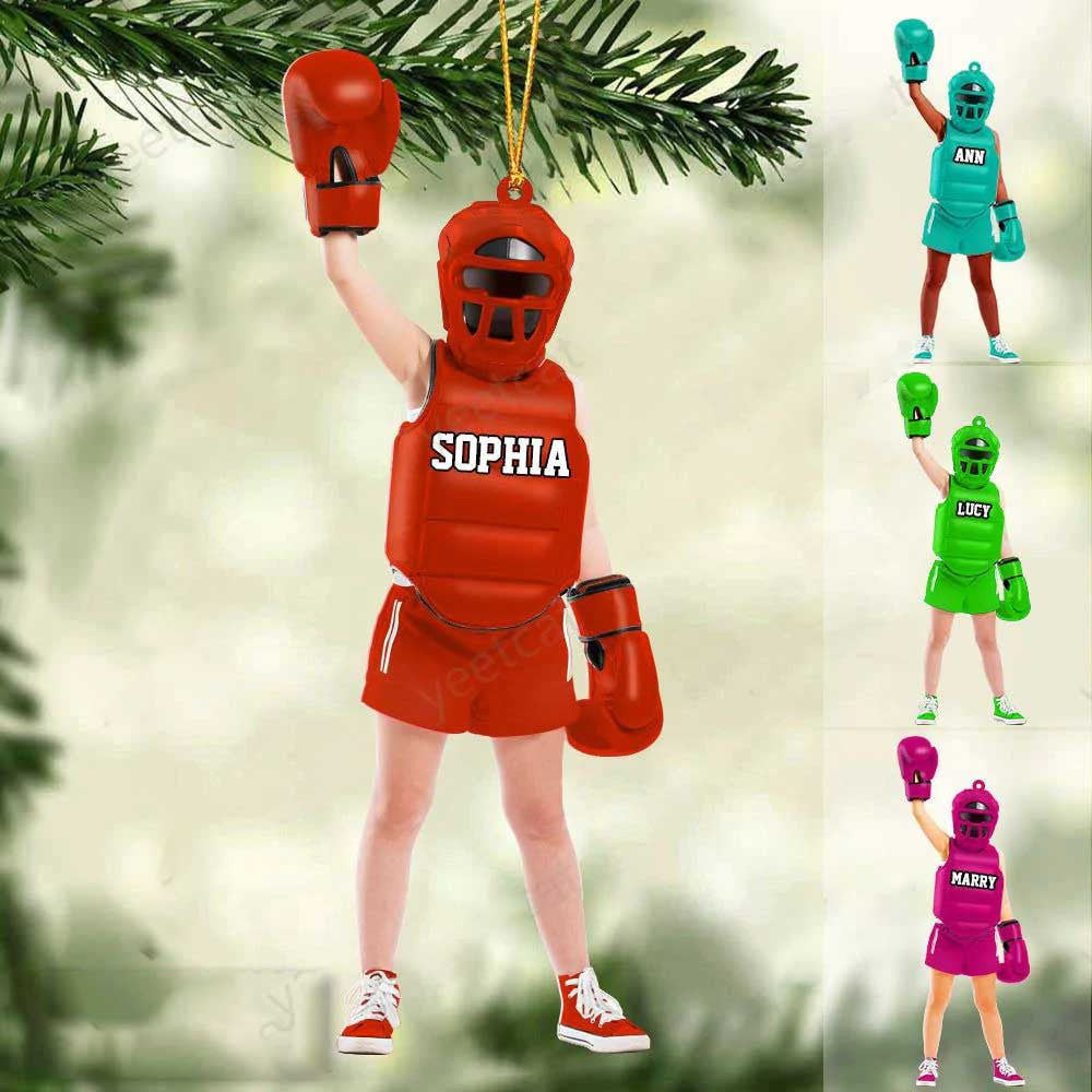 Personalized Girl Version Boxer Christmas Ornament  Great Gift Idea For Boxing Lovers/Boxers