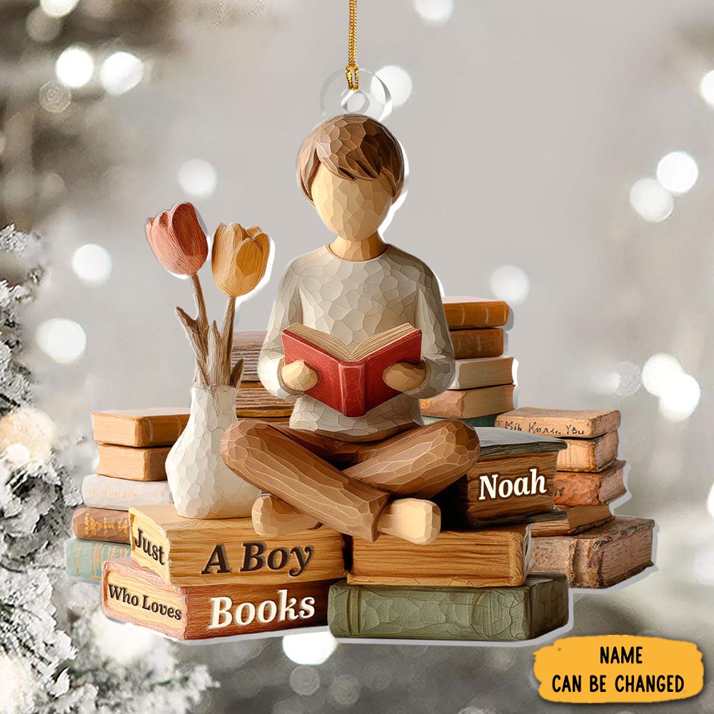 Personalized Girl Who Loves Books Christmas Ornament Christmas Tree Decor Unique Xmas Gifts