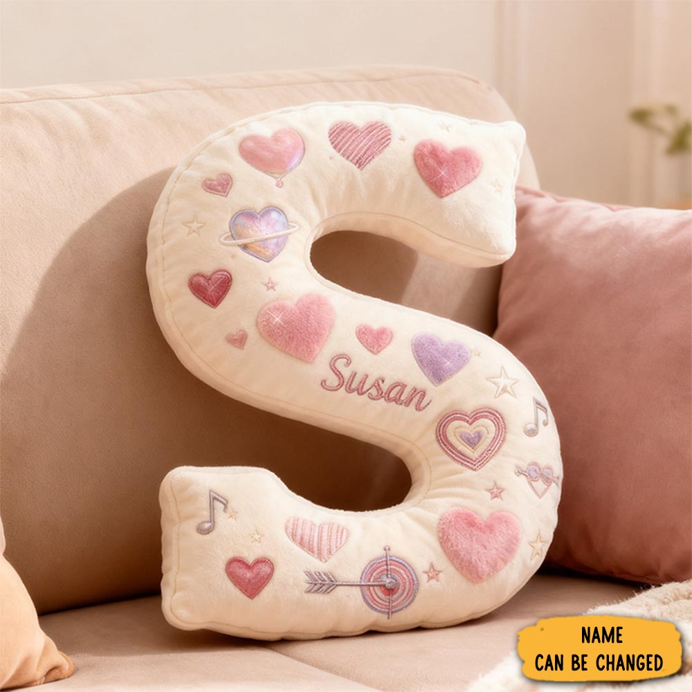 Personalized Girlfriend Love Print Heart Letter Pillow Custom Name Cushion Valentine S Gift For Girl Friend Boyfriend Christmas Gift For Him Her
