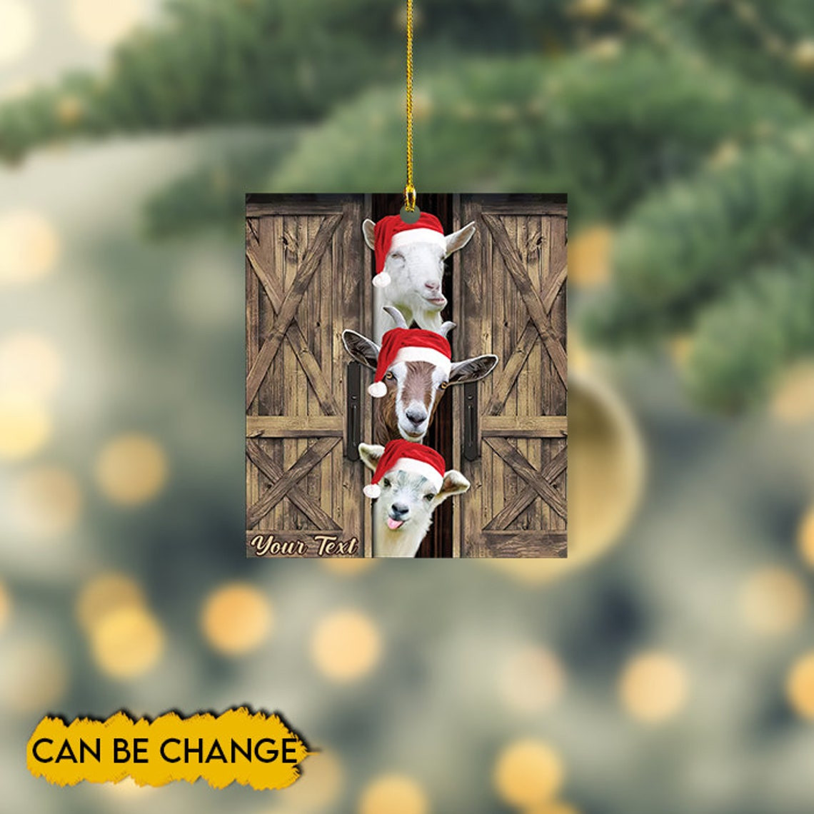 Personalized Goat Farm Christmas Ornament love Goat tree hanging Goat lover Hanging Ornament Funny Goat Xmas gift