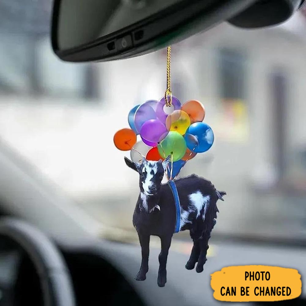 Personalized Goat Fly With Bubbles Car Hanging Ornament Timeless Ornament For Holiday Memories